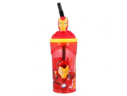 marvel avengers plastova lahev s figurkou a brckem 3d figurine tumbler 360 ml avengers comic heroes iron man