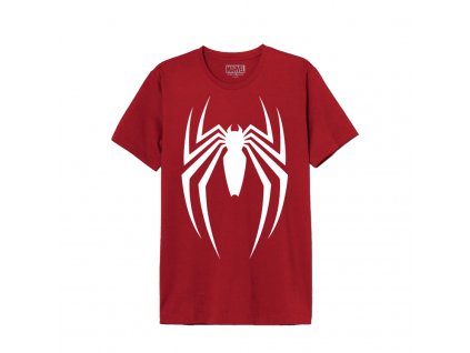 marvel spiderman cervene bavlnene panske tricko logo