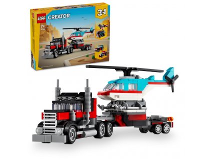 LEGO® Creator 3 v 1 31146 Náklaďák s plochou korbou a helikoptéra