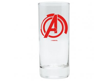 marvel avengers sklenice logo