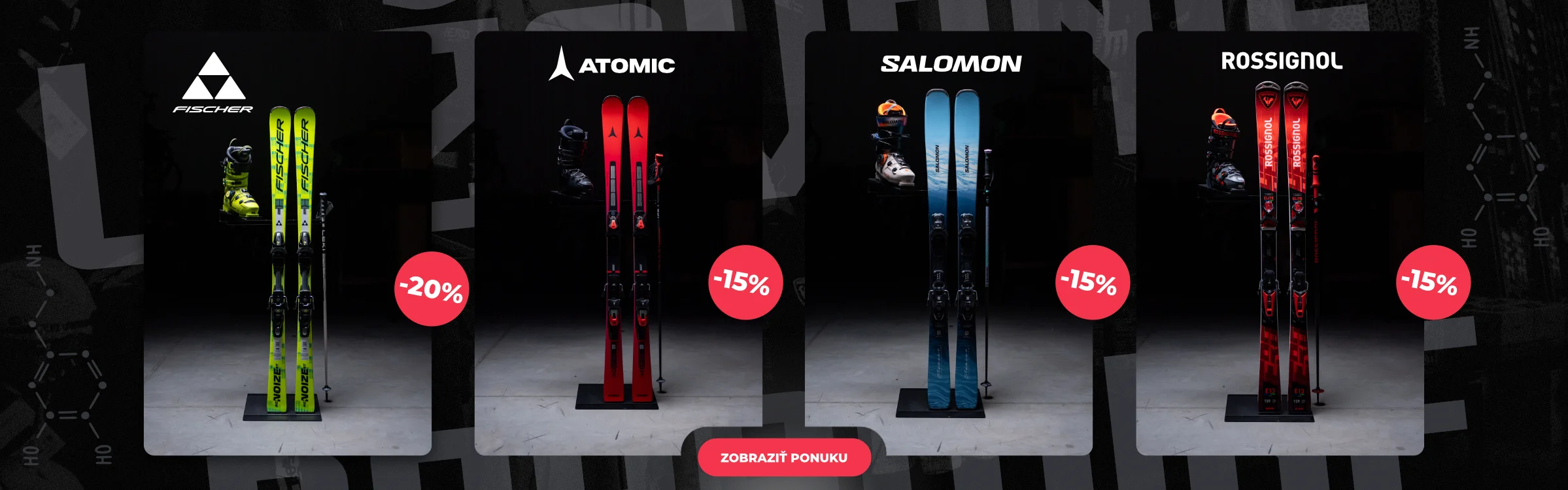 Príprava na svah - Salomon, Atomic, Fisher, Rossignol za super ceny