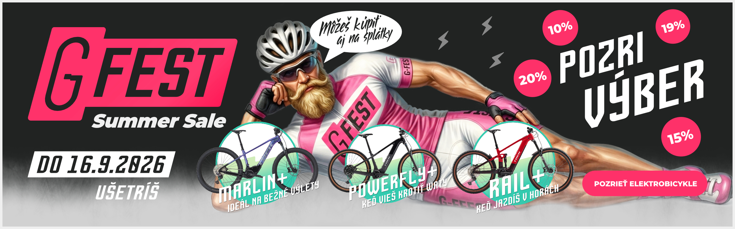 Vybrané modely elektrobiczklov Trek a Specialized v zľave cez GFest Summer Sale
