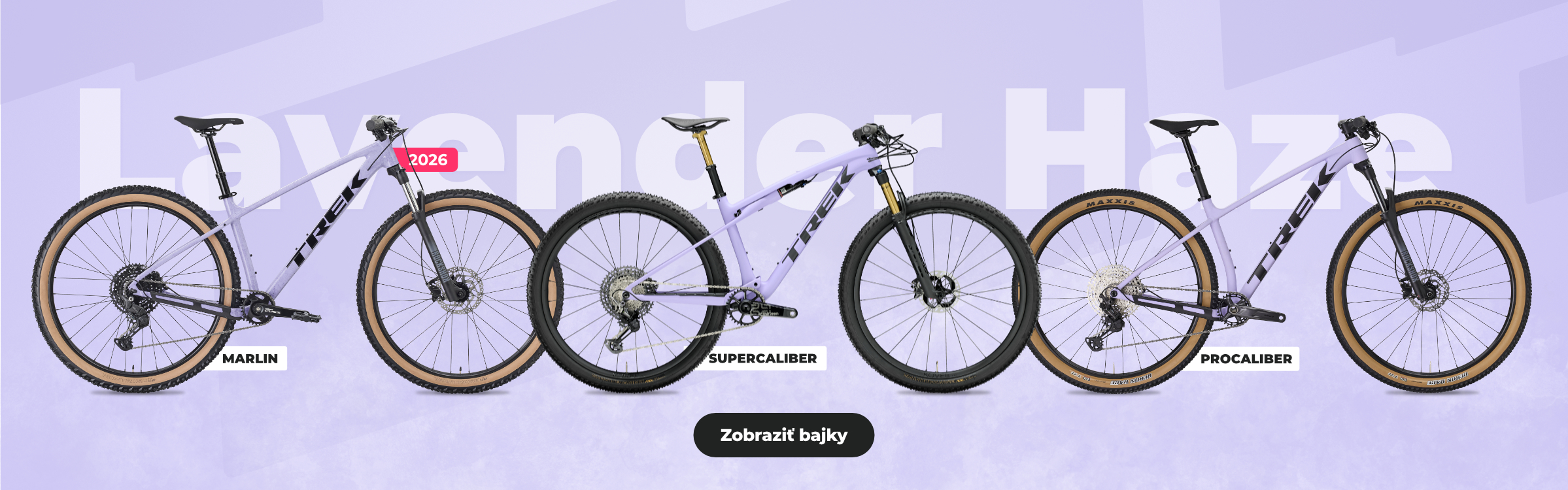 Levanduĺová farba na bicykloch trek