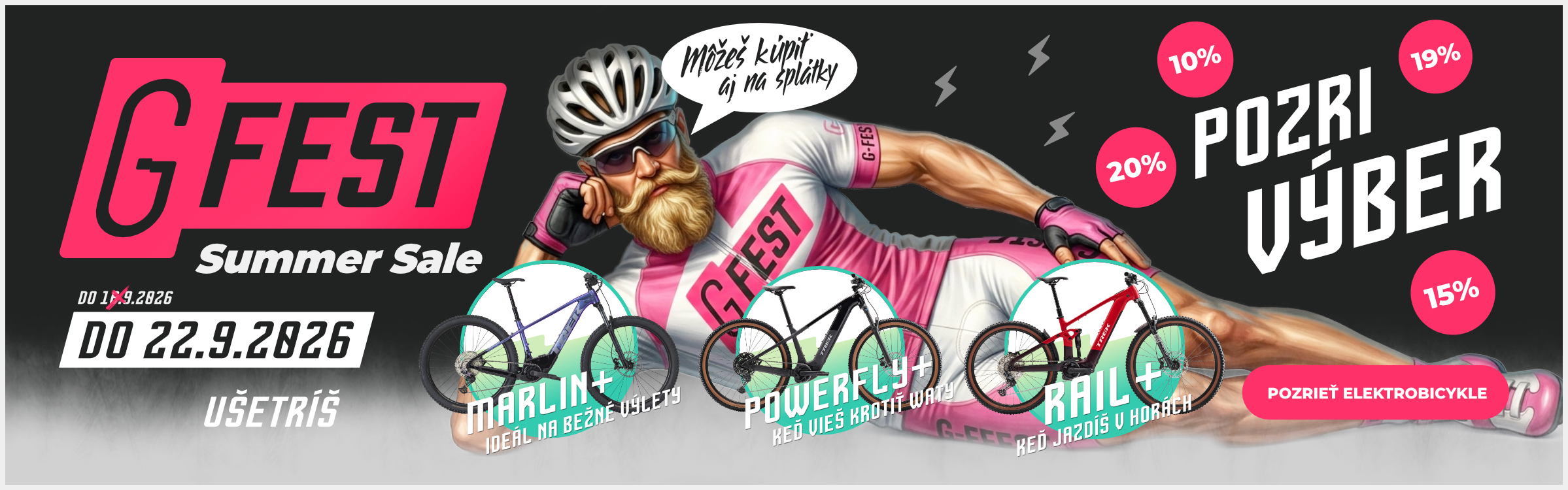 Vybrané modely elektrobiczklov Trek a Specialized v zľave cez GFest Summer Sale