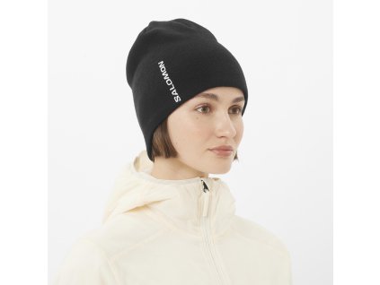 Čiapka Salomon GRAPHIC BEANIE-DEEP BLACK DEEP BLACK (Veľkosť OSFA)