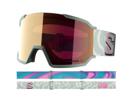 Unisex okuliare Salomon S/VIEW 3 ICEBERG GREEN/Ruby Iceberg Green (Veľkosť NS)