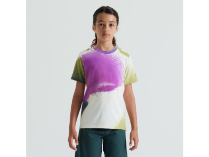 Specialized Youth Short Sleeve Trail Jersey Birch White/Multi Spindrift (Veľkosť S)