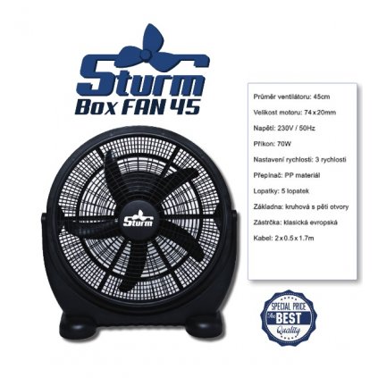 Cirkulační ventilátor STURM BOXFAN, průměr 45cm