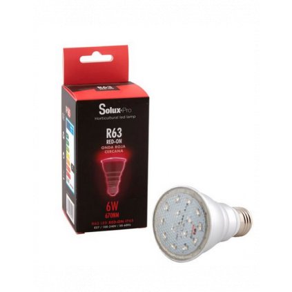 LED žárovka SOLUX Close Red E27 - 6W/670nm