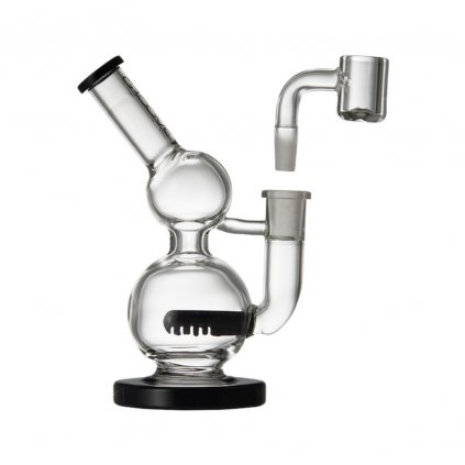 Groove Micro Round Glass Rig Clear and Black, skleněný bong