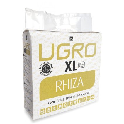 Lisovaný kokos U Gro XL RHIZA - po rehydrataci 70l kokosového substrátu. Obsahuje trichodermu