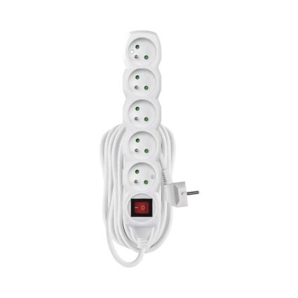 Kabel prodlužovací s vypínačem pro 5 zásuvek, 10 m, 3x 1.5 mm