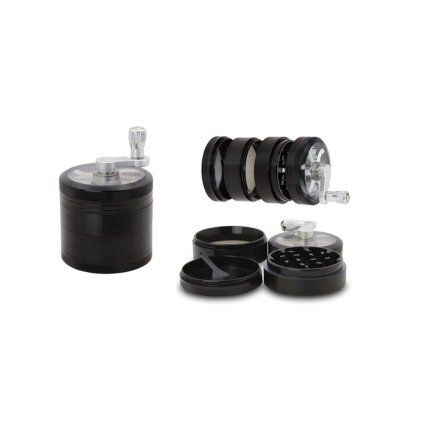 Čtyřdílná drtička Hammercraft, mlýnek 60 mm Černá