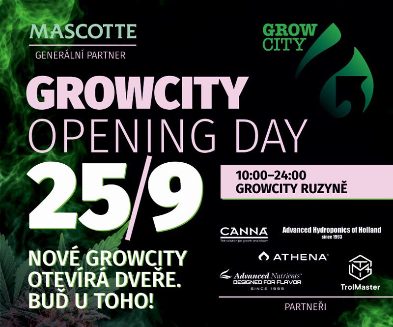 PÁTEK 25. 9. | 10:00–24:00 | GROWCITY.CZ - RUZYNĚ NOVÉ GROWCITY OTEVÍRÁ DVEŘE. BUĎ U TOHO.