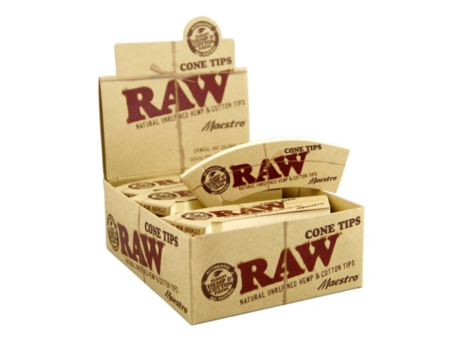 raw cone maestro conical unbleached filter tips wide perforated