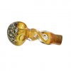 artistic thick glass pipe yellow abstract