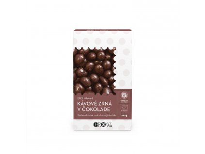GROW BIO Ferove Kavove zrna v cokolade