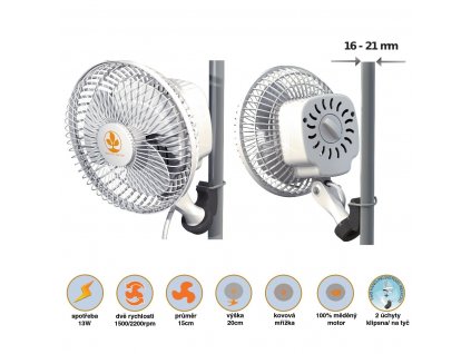 803 monkey fan ventilator s klipsnou prumer 15cm 2 rychlosti