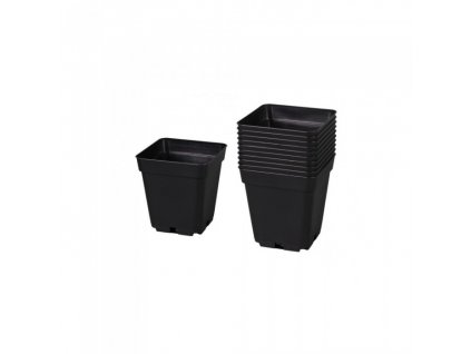 kvetinac hranaty 9x9x10 cerny měkký plast