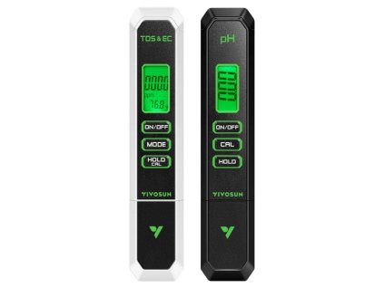 pH+EC metr VIVOSUN přední pohled na měřidla