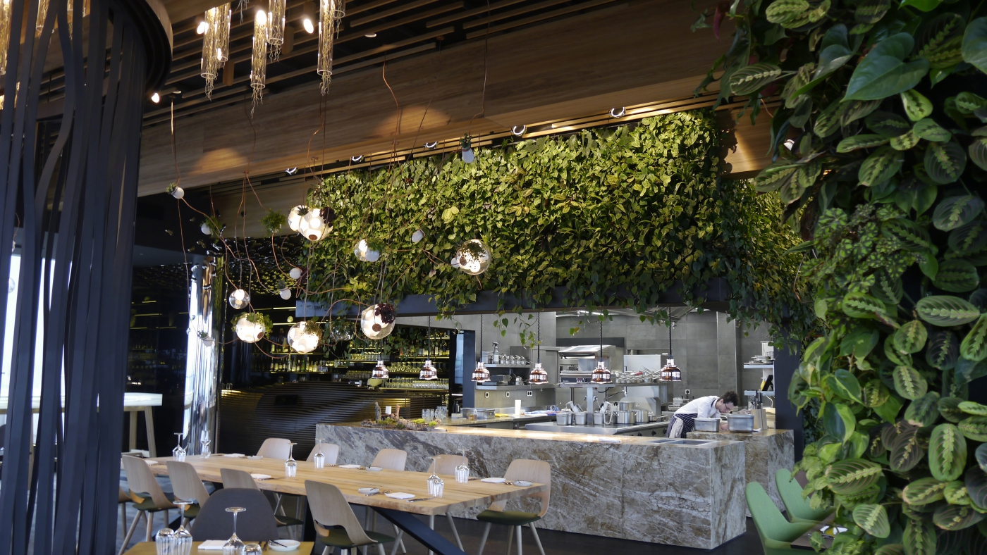 Živá stěna v restauraci Entrée - GrowLED reference