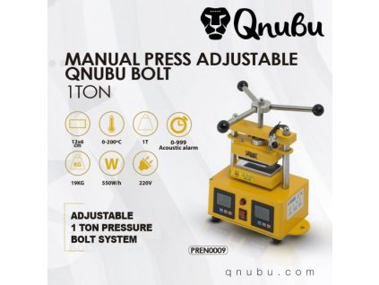 Qnubu Rosin Press manuální lis 1 tuna, lisovací plocha 6x12 cm