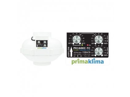 Ventilátor PRIMA KLIMA 1180m3/h, 160mm, EC motor s tepelnou regulací (PK160EC-TC)