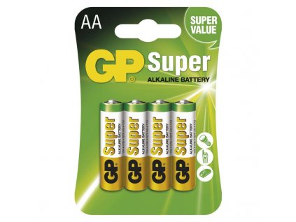 Alkalická baterie GP Super AA (LR6) - balení 4ks
