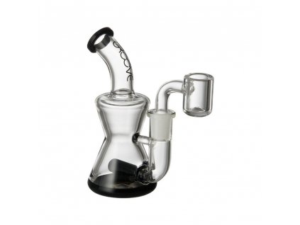 38189 groove micro hourglass rig clear and black bong sklo