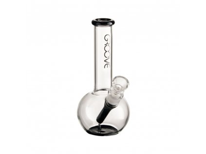 38201 groove round tube 7 black and clear bong sklo