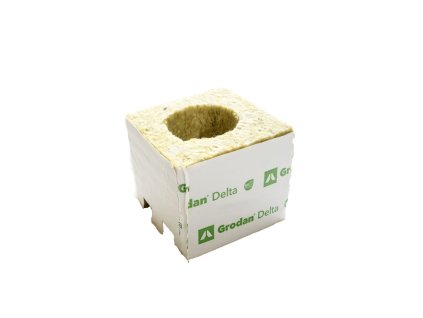 Grodan Delta NG2.0 75x75x65 mm, pěstební rockwool kostka s velkou dírou 42x40 mm, 1 ks