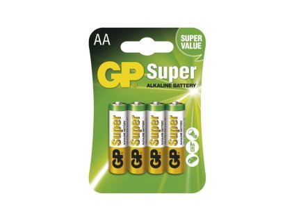 Alkalická baterie GP Super AA (LR6) - balení 4 ks