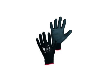 Montážní rukavice povrstvené PU - černé