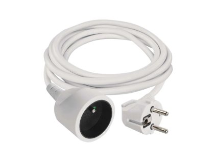 Kabel prodlužovací - spojka, 3 m, bílý, 3x1.5 mm