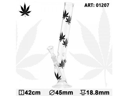 skleneny bong multi black leaf 42 cm 1 ks