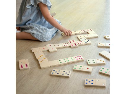 Dřevěné domino s korálky