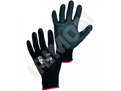 Montážní rukavice povrstvené PU - černé