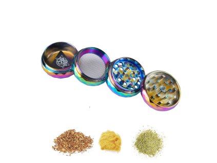 Champ High Rainbow Diamond Grinder, čtyřdílná kovová drtička, 40mm