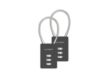 40875 ac infinity combination lock flexible steel cable loop 2 pack