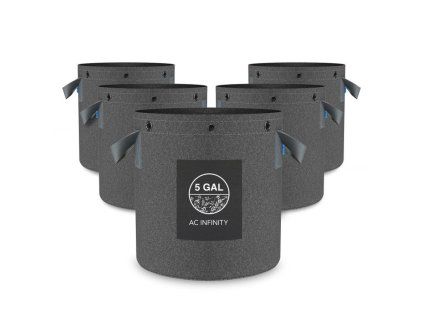 40926 ac infinity heavy duty reusable fabric pots 19 liters 5 pack