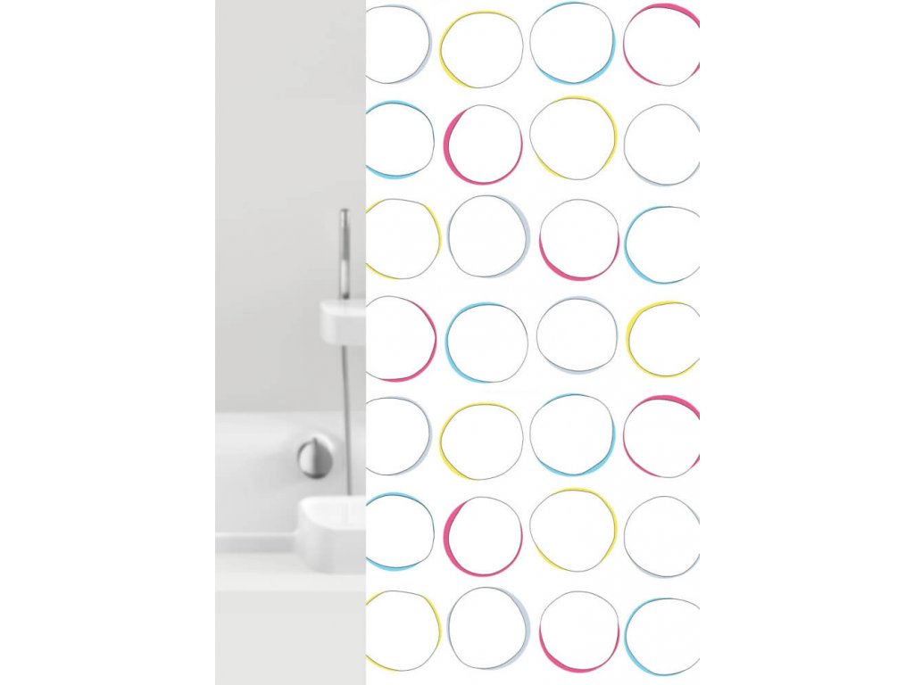 LENTILS - Sprchový závěs 180x200 cm, vícebarevná