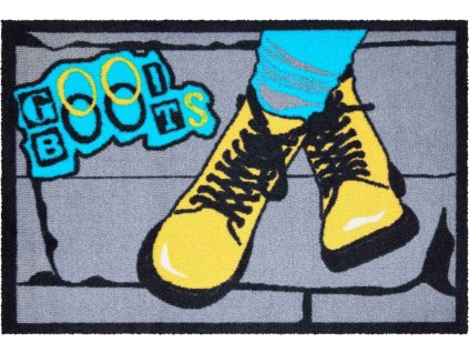 BOOTS - Rohože a rohožky do domácnosti šedomodrožluté (Rozměr 40x60 cm)
