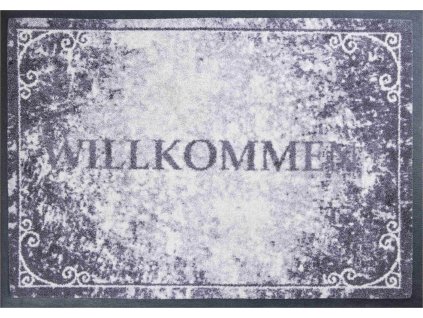 WILLKOMMEN - Rohožky do domácnosti černé (Rozměr 40x60 cm)