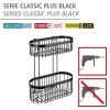 BEZ VRTÁNÍ Classic Plus - Dvoupatrová nástěnná police, černá 4008838269039 Z23879100
