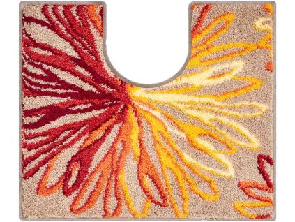 ART - Badteppich orange-beige (Grösse 50x60 cm mit Ausschnitt für die Toilette)