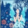 FAIRY - Badematte 100x100 cm, blau