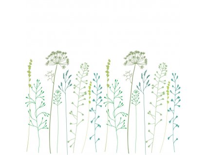 BOTANICA - Douchegordijn 180x200 cm, wit-groen