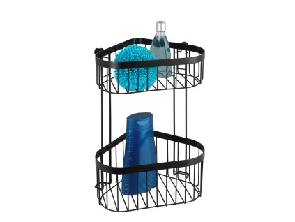 OHNE BOHREN Classic Plus - Hoekplank met twee etages, zwart