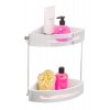 OHNE BOHREN Premium Plus - Hoekplank, twee schappen, glanzend metallic