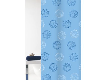 MARA - Zasłona prysznicowa 180x200 cm, Biało niebieski